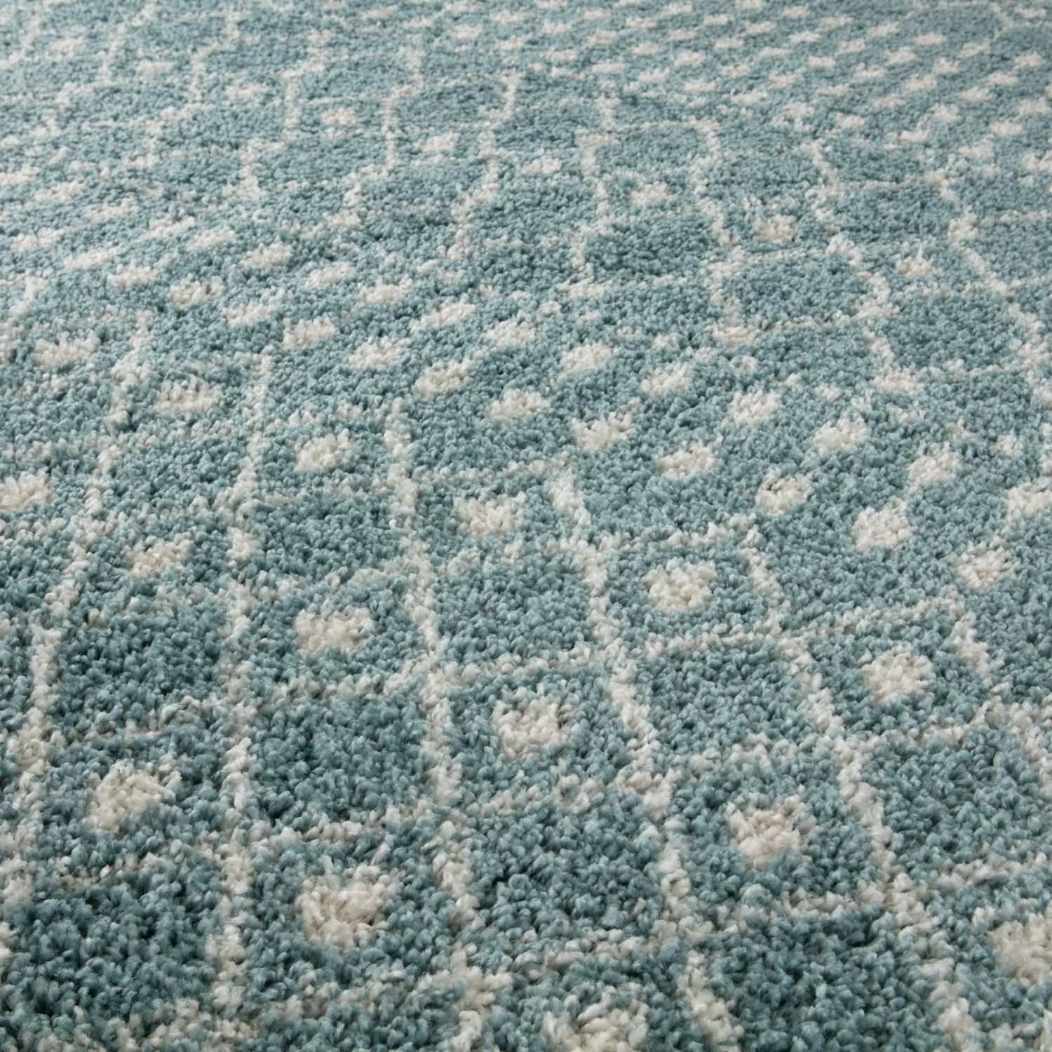 Moroccan Duck Egg Blue Shaggy Rug | 1050 - PN Home