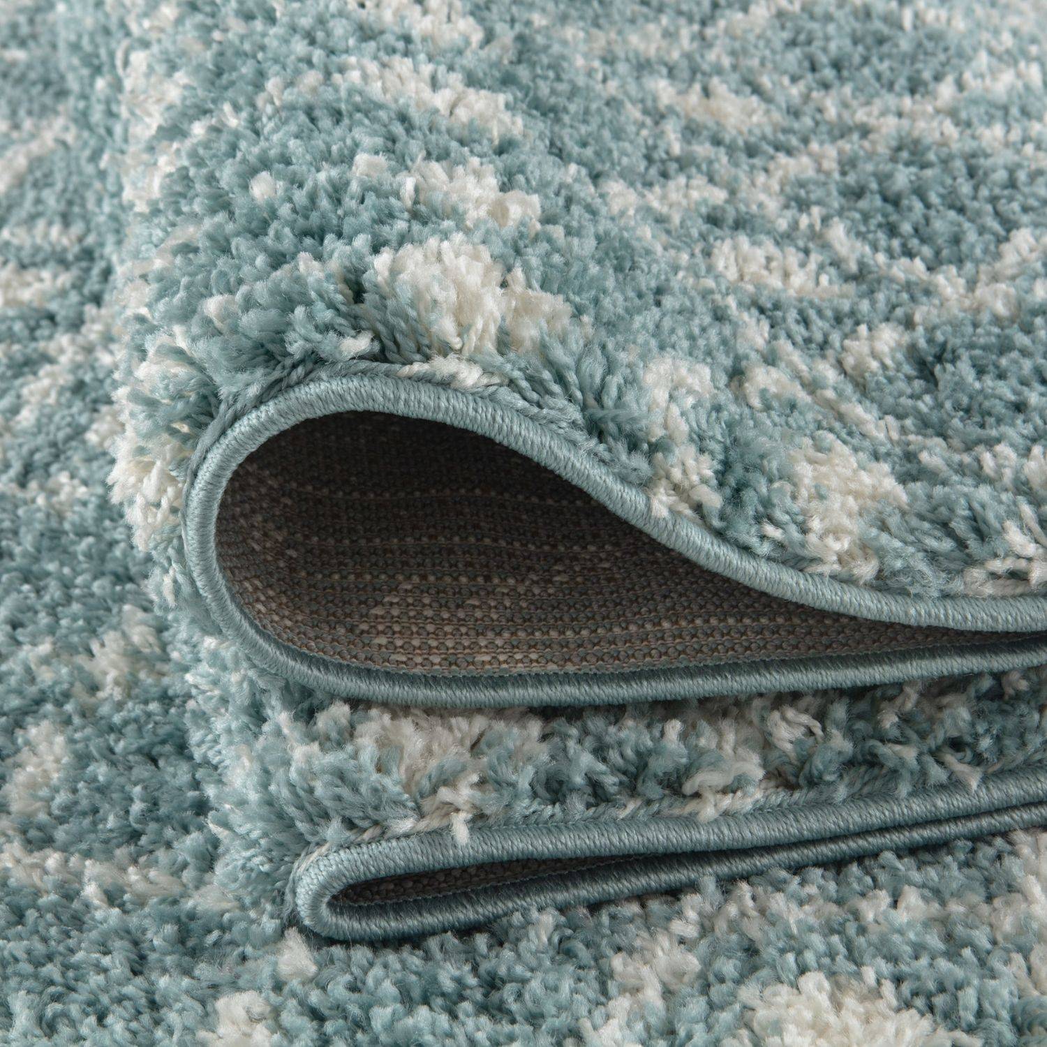 Moroccan Duck Egg Blue Shaggy Rug | 1050 - PN Home