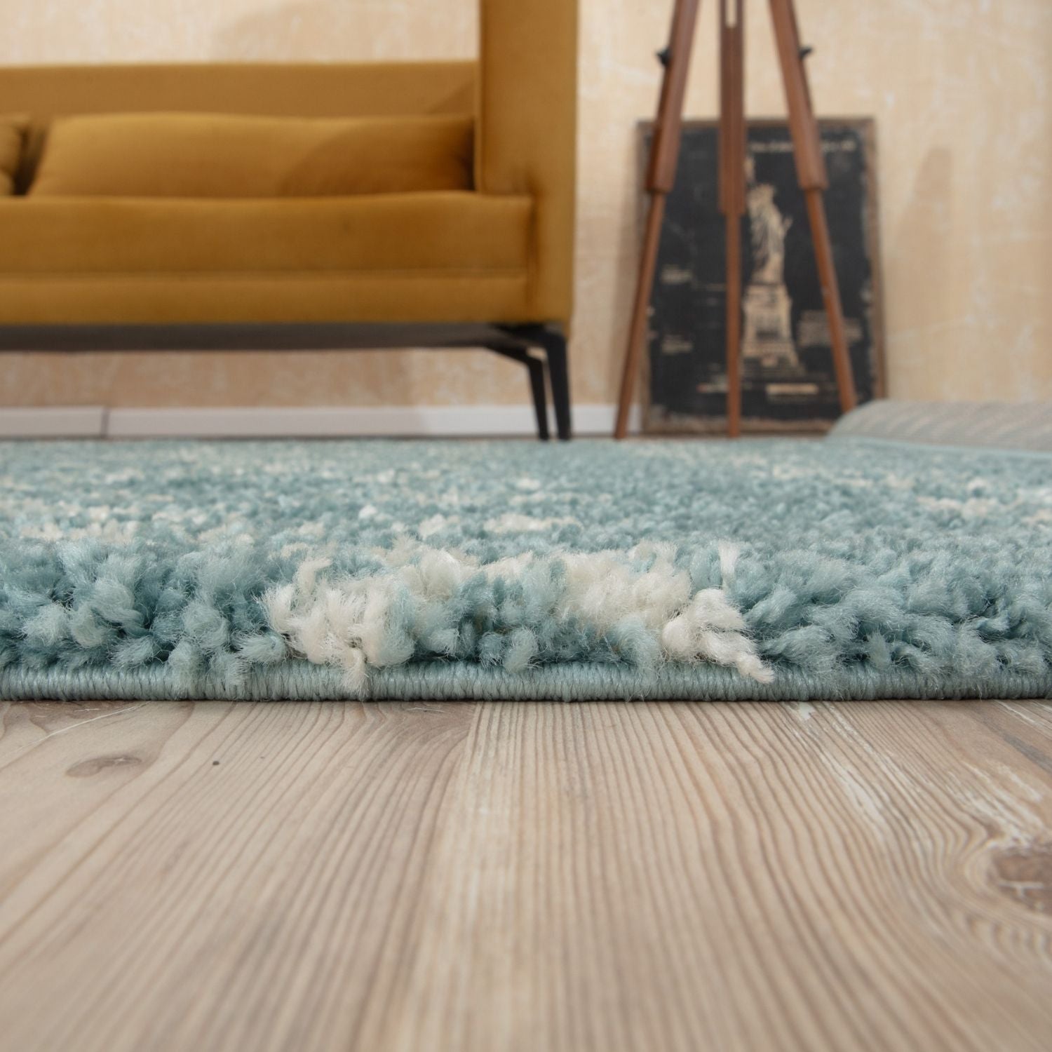 Moroccan Duck Egg Blue Shaggy Rug | 1050 - PN Home