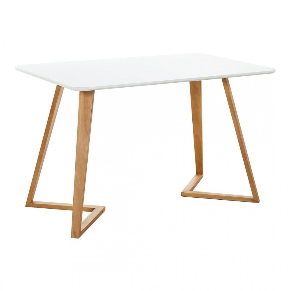Dallas Scandinavian inspired Dining Table Easy Clean Wooden Table Top Wooden Legs