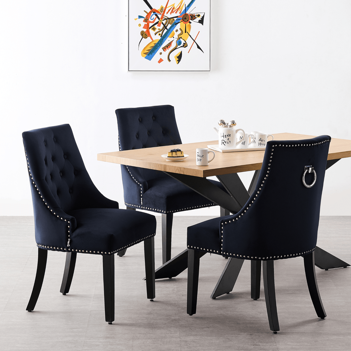 Windsor Duke Lux Dining Set Oak Table Set 4 Dining Chairs