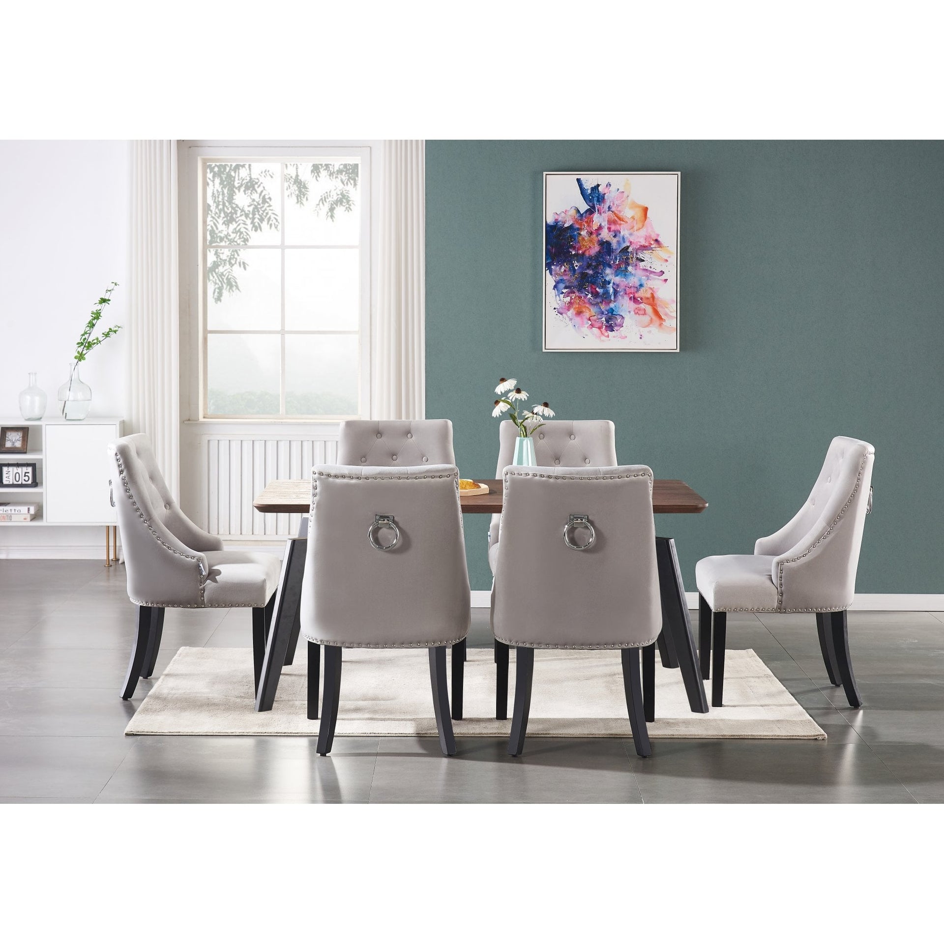 Windsor Cosmo Lux Dining Set Walnut Table Set 6 Chairs