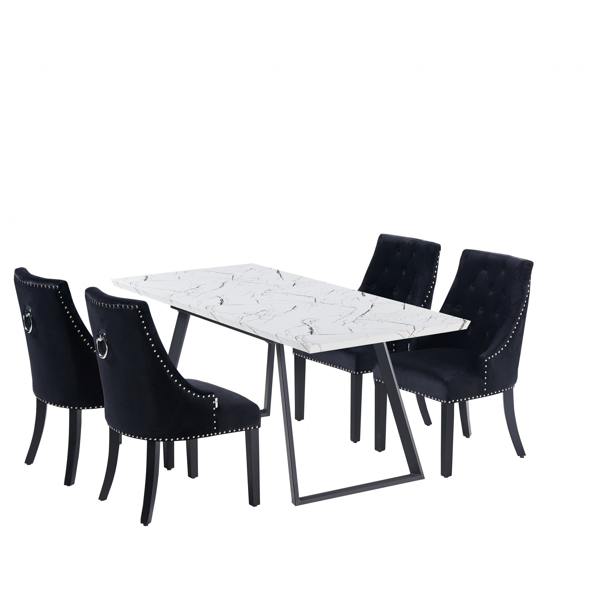 Windsor Toga Lux Dining Set | a White Table and Set of 6 Chairs - PN Home