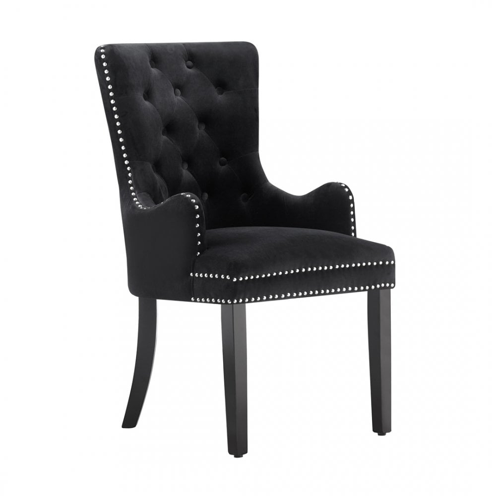 Windsor LUX Knocker Back Velvet Dining Chair w Armrests