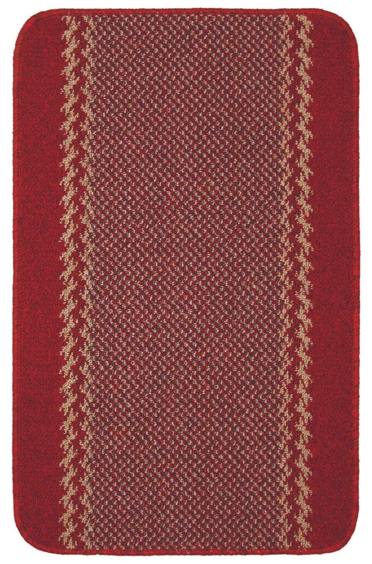 Washable Designer Bordered Red Rug | 116R - PN Home