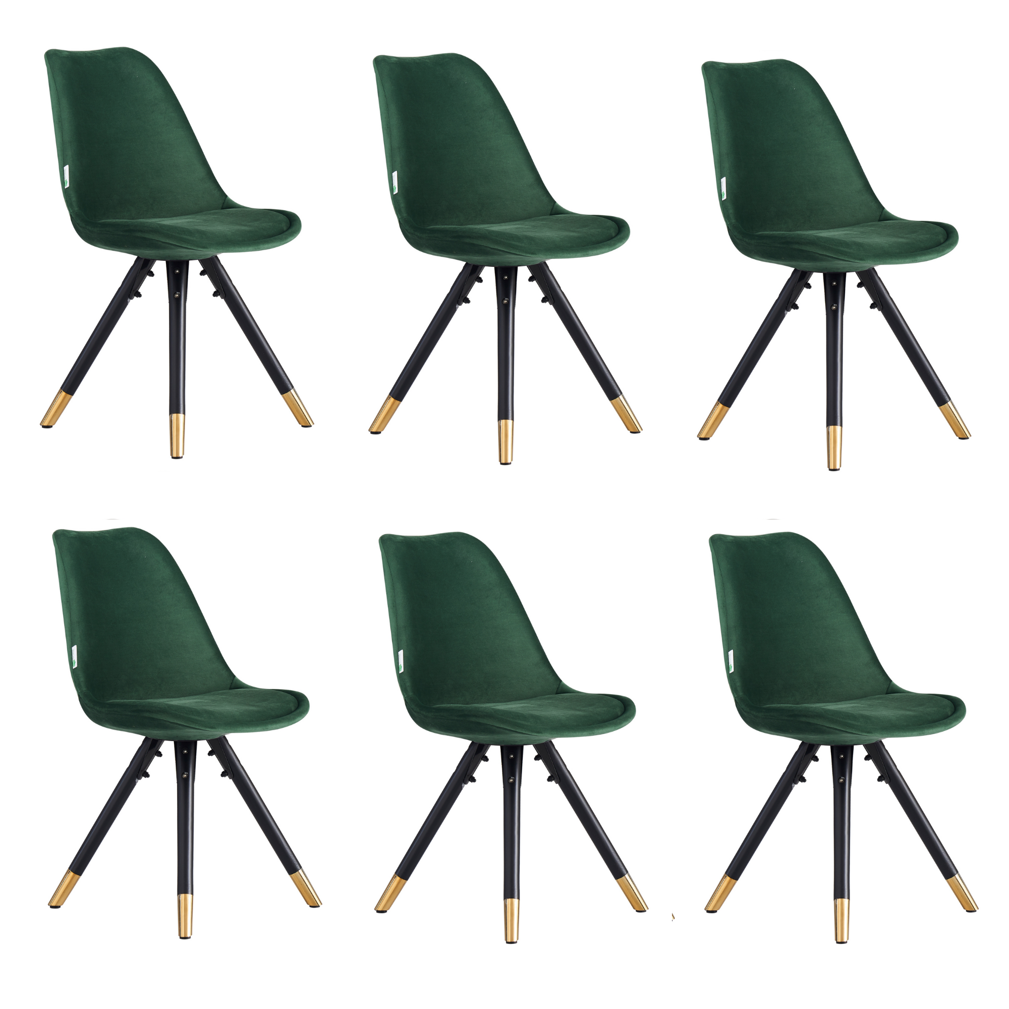 Sofia Cosmo Black LUX Dining Set with 6 Velvet Chairs