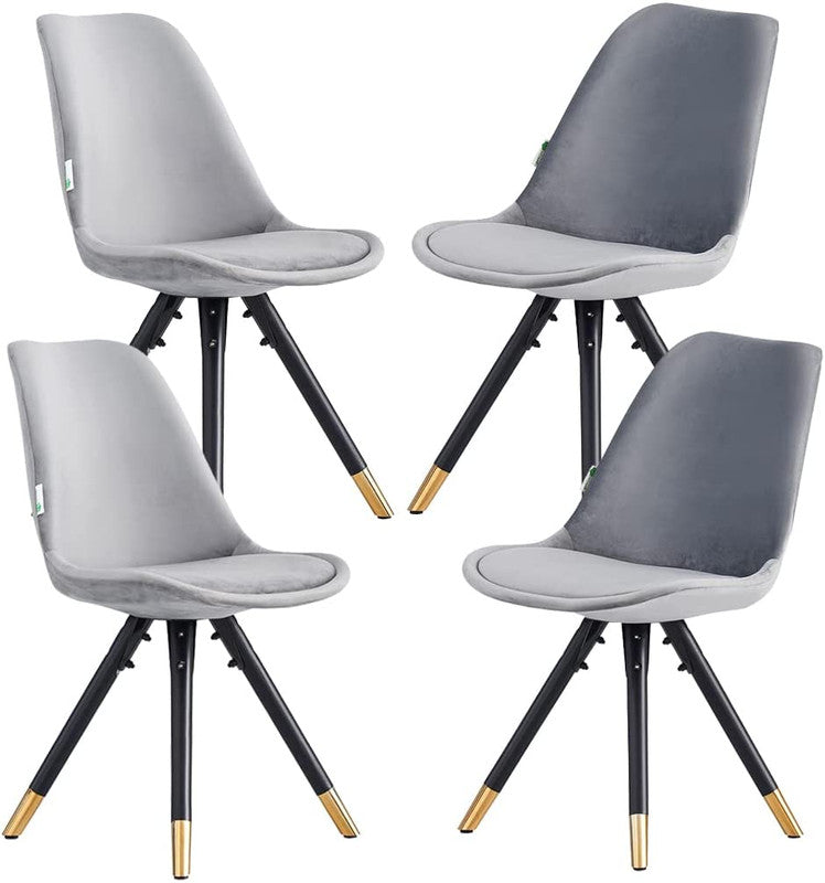 Sofia Velvet Dining Chair with Metal Legs - Retro Scandinavian Style