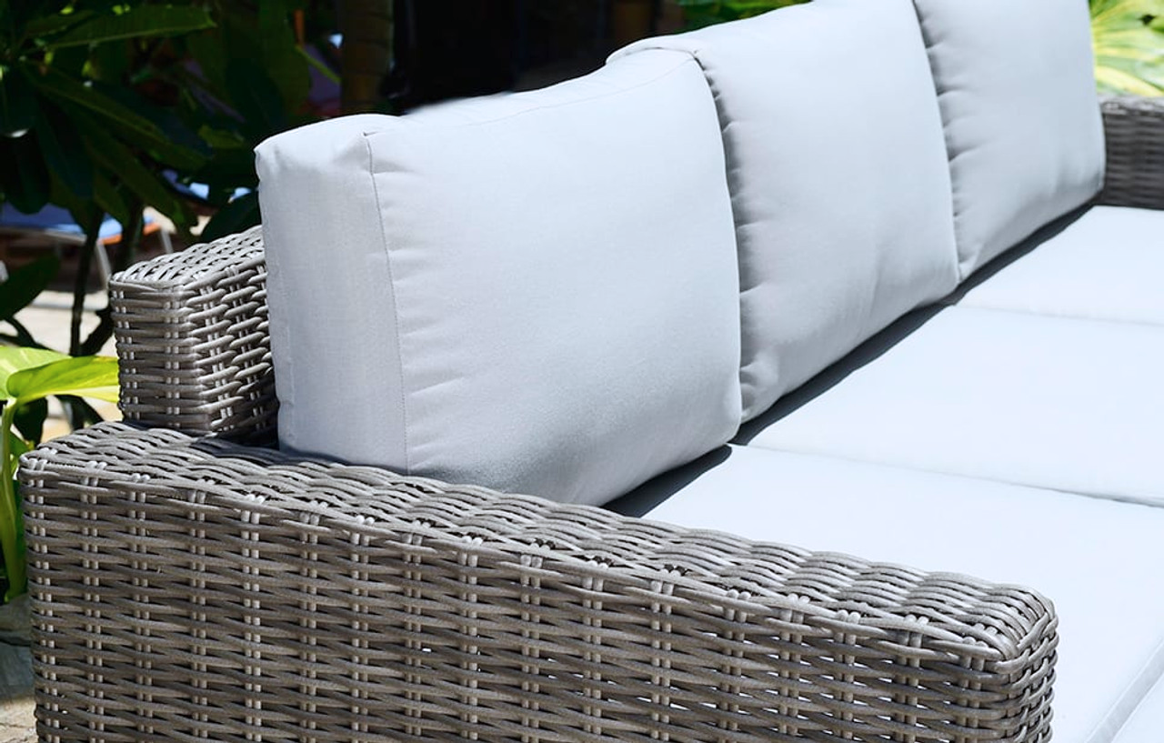 Marbella Grey 5 Seater Chaise Garden Sofa Set and Cushion Box Bundle - PN Home