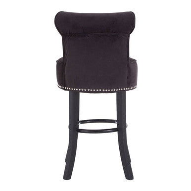 Regents Park Black Velvet Bar Chair