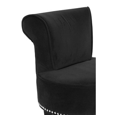 Regents Park Black Velvet Bar Chair - PN Home