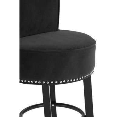 Regents Park Black Velvet Bar Chair - PN Home