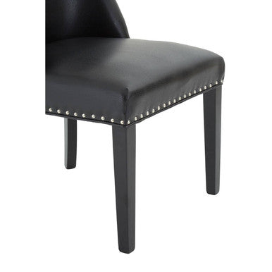 Rodeo Black Leather Effect Dining Chair - PN Home