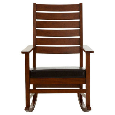 Relax Brown Leather Effect Rocking Chair - PN Home