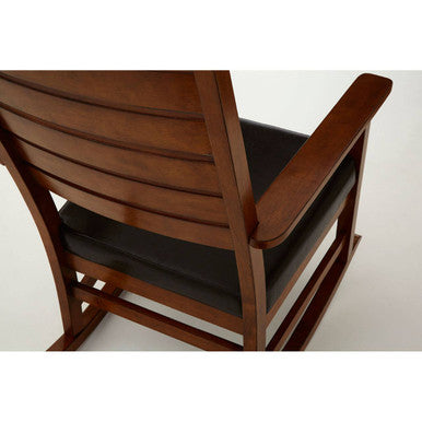Relax Brown Leather Effect Rocking Chair - PN Home