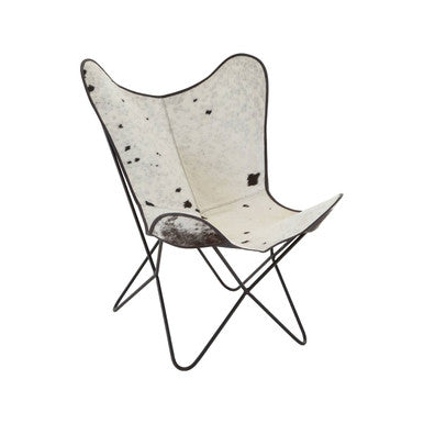 Buffalo Black and White Cowhide Butterfly Chair - PN Home