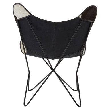 Buffalo Black and White Cowhide Butterfly Chair - PN Home