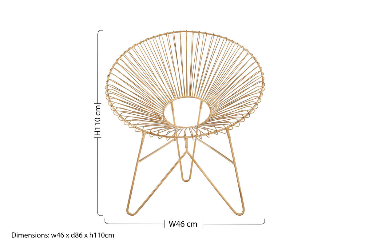 Templar Gold Wire Frame Occasional Chair - PN Home