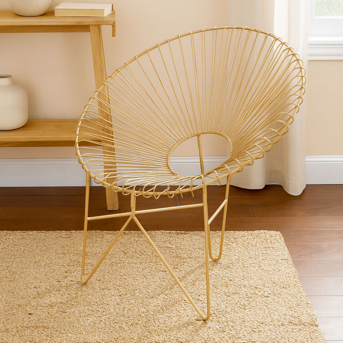 Templar Gold Wire Frame Occasional Chair - PN Home