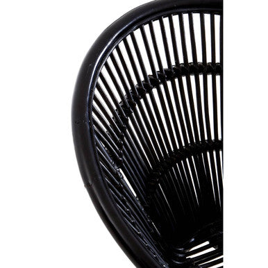 Lagom Black Natural Rattan Chair with Iron Legs - PN Home