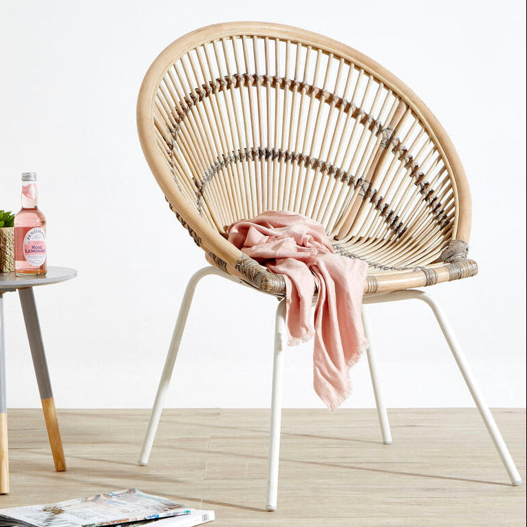 Lagom White Washed Natural Rattan Chair - PN Home