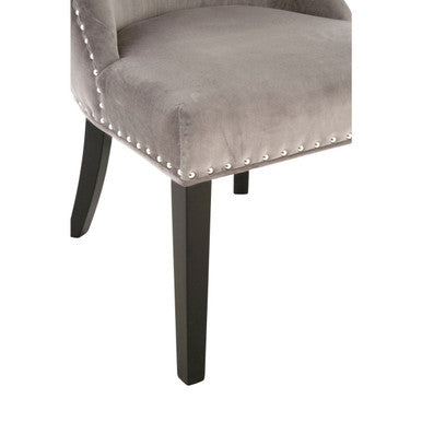 Regents Park Grey Velvet With Tufted Back Dining Chair - PN Home