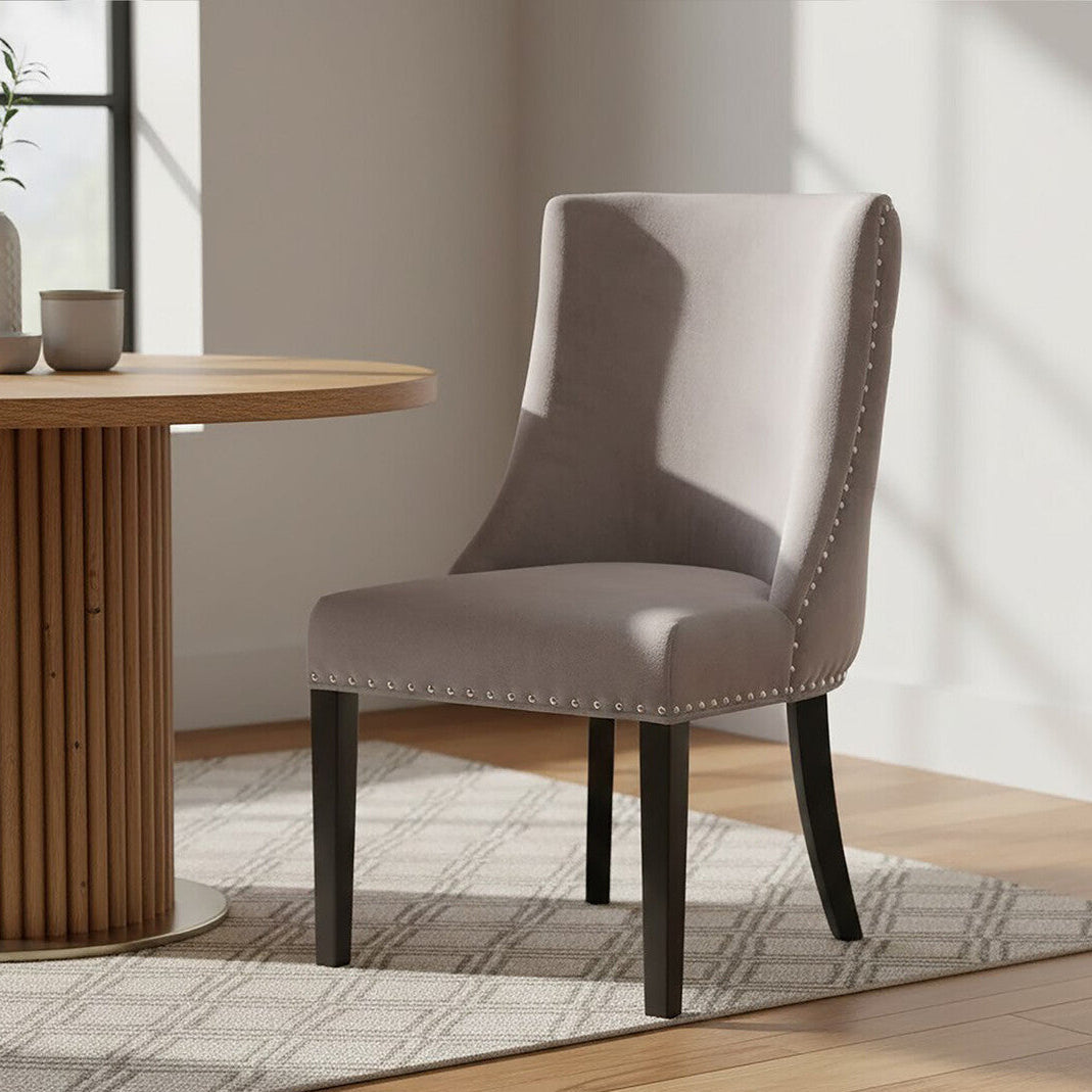 Regents Park Grey Velvet With Tufted Back Dining Chair - PN Home