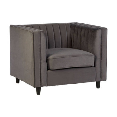 Farah Grey Velvet Chair - PN Home