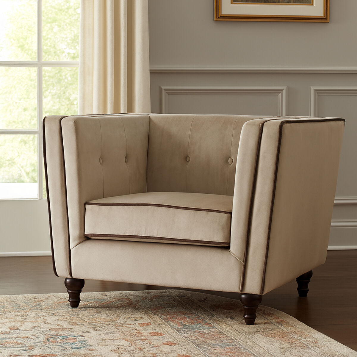 Ferris Mink Velvet Chair - PN Home