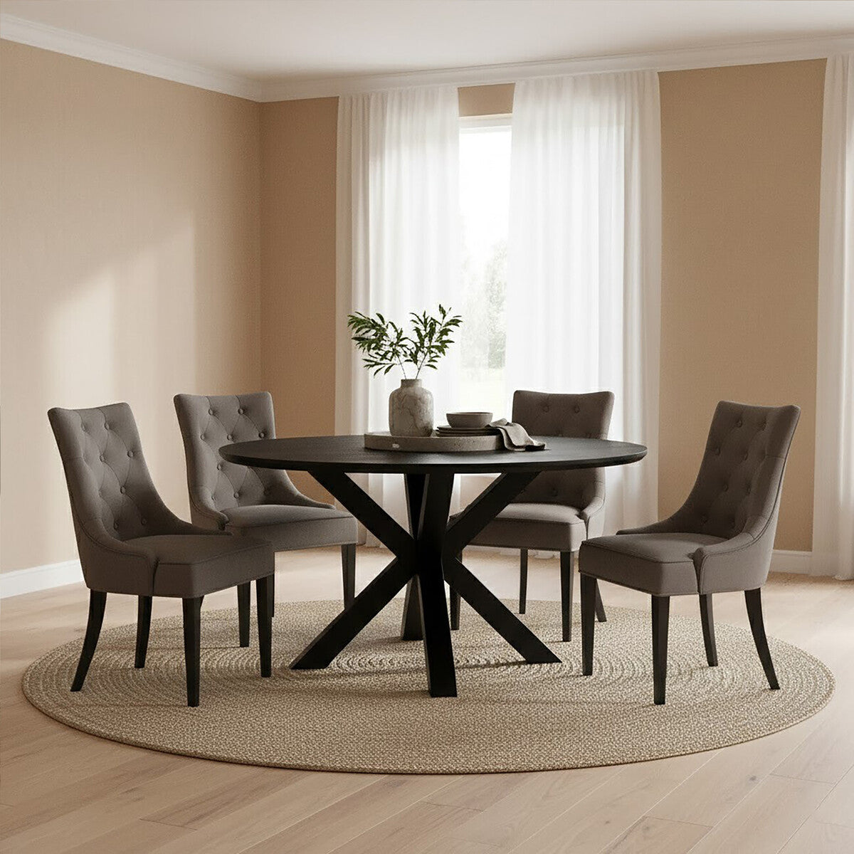 Daxton Storm Grey Velvet Dining Chair - PN Home