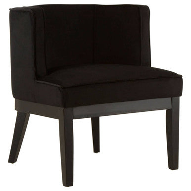 Daxton Black Velvet Curved Back Chair - PN Home