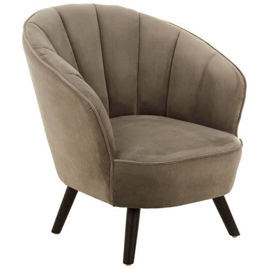Regents Park Grey Velvet Curved Chair - PN Home