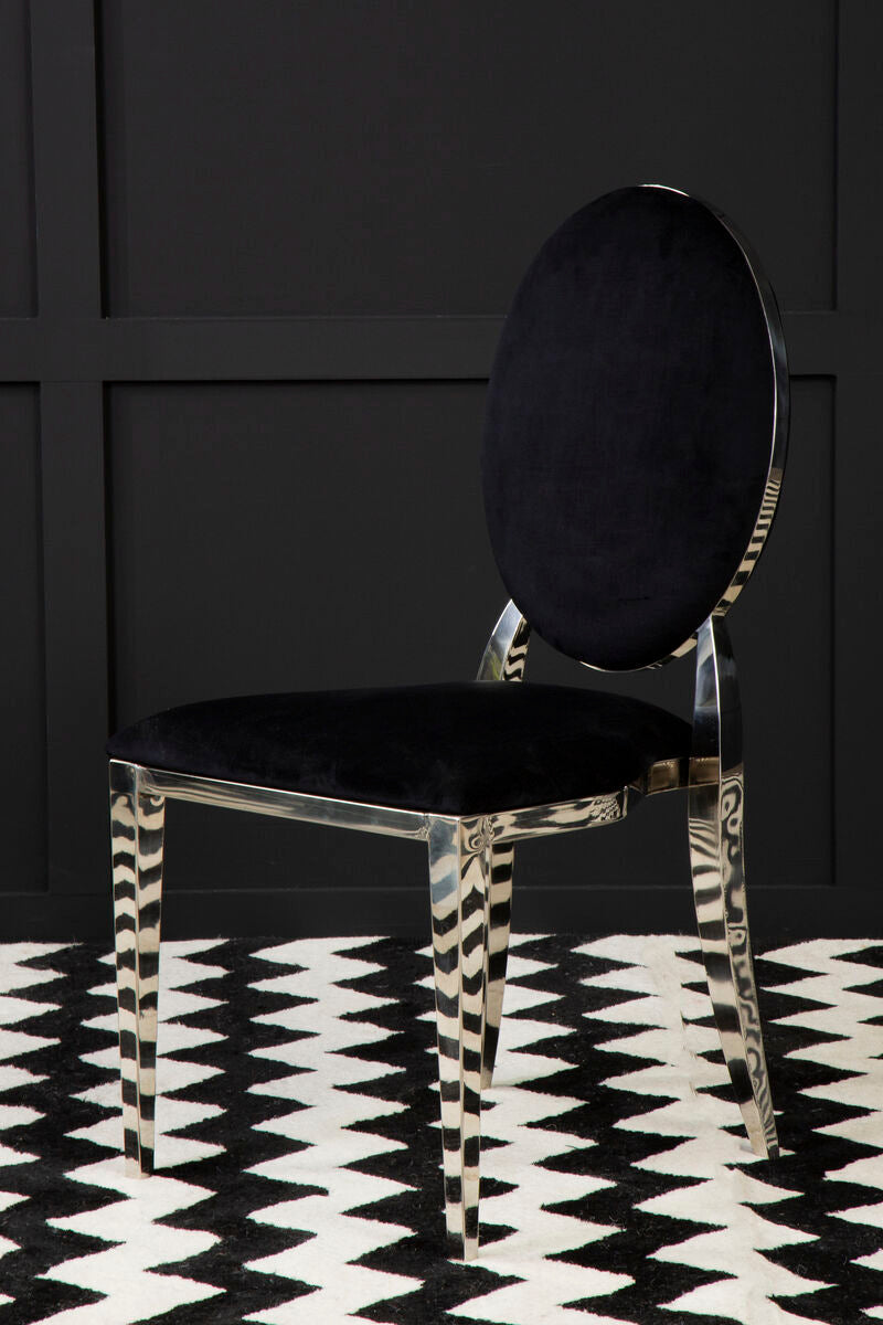 Sarita Stackable Silver Finish Dining Chair - PN Home