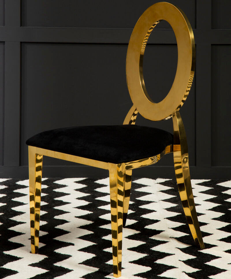 Sarita Stackable Gold Frame Dining Chair - PN Home