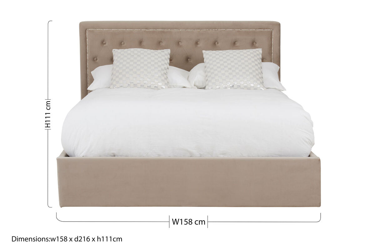 Hannah Mink Velvet Ottoman King Bed - PN Home