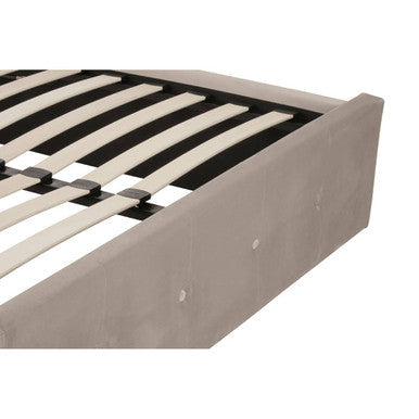 Edison Mink Velvet Ottoman Double Bed - PN Home