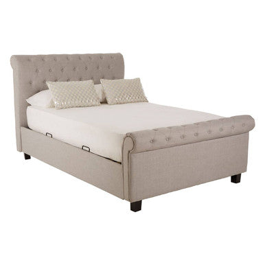 Orlando Light Grey Ottoman Double Bed - PN Home
