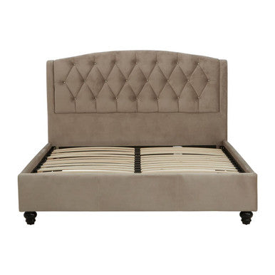 Josephine Mink Brushed Velvet Double Bed - PN Home
