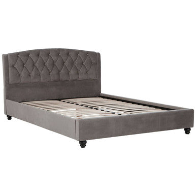 Josephine Grey Velvet King Bed - PN Home