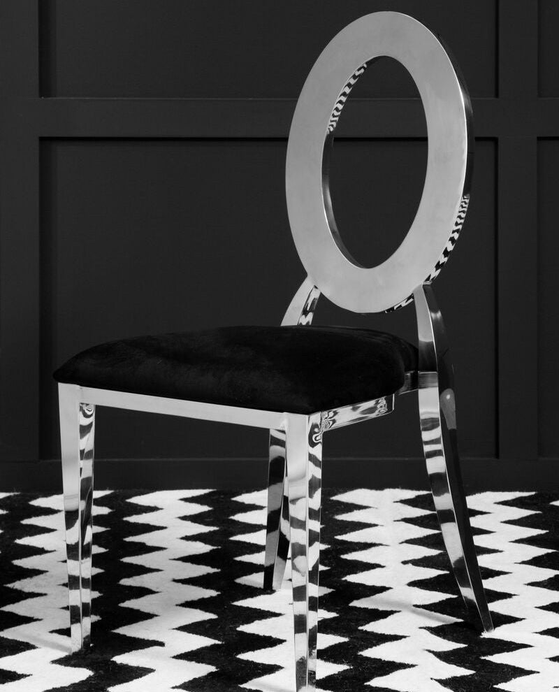 Sarita Stackable Silver Frame Dining Chair - PN Home