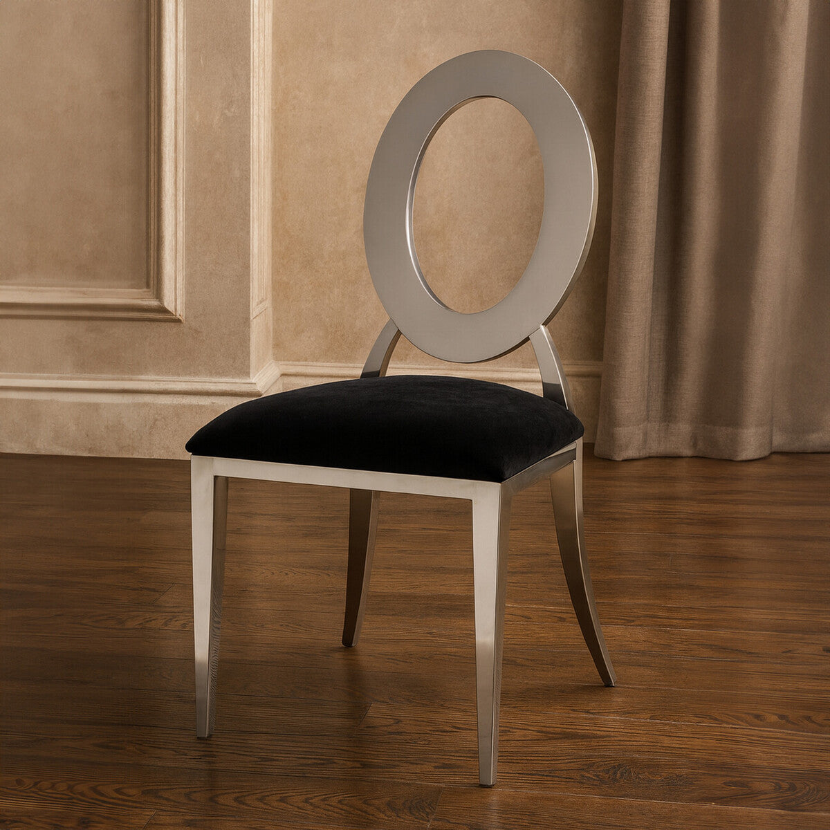 Sarita Stackable Silver Frame Dining Chair - PN Home