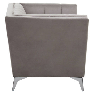 Hansa Grey Velvet Chair - PN Home