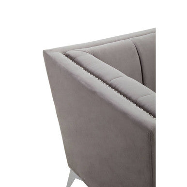 Hansa Grey Velvet Chair - PN Home