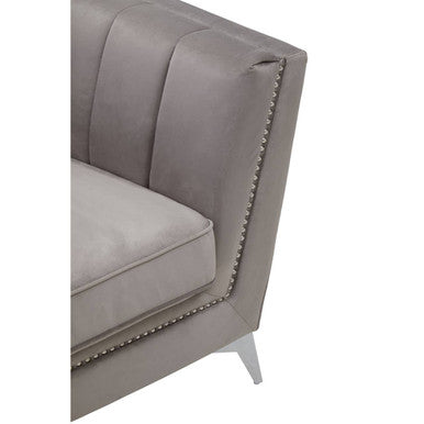 Hansa Grey Velvet Chair - PN Home