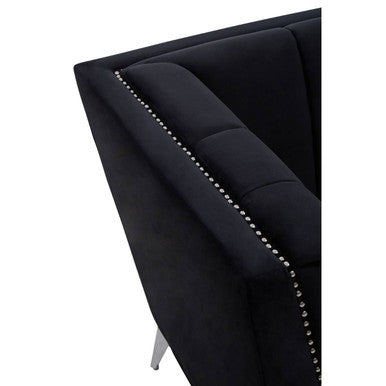 Hansa Black Velvet Chair - PN Home