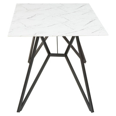 Weston Marble Effect Dining Table With 6 Chairs Set - PN Home