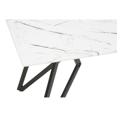 Weston Marble Effect Dining Table With 6 Chairs Set - PN Home