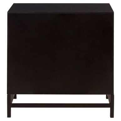 Lombok Black 2 Drawer Bedside Table - PN Home