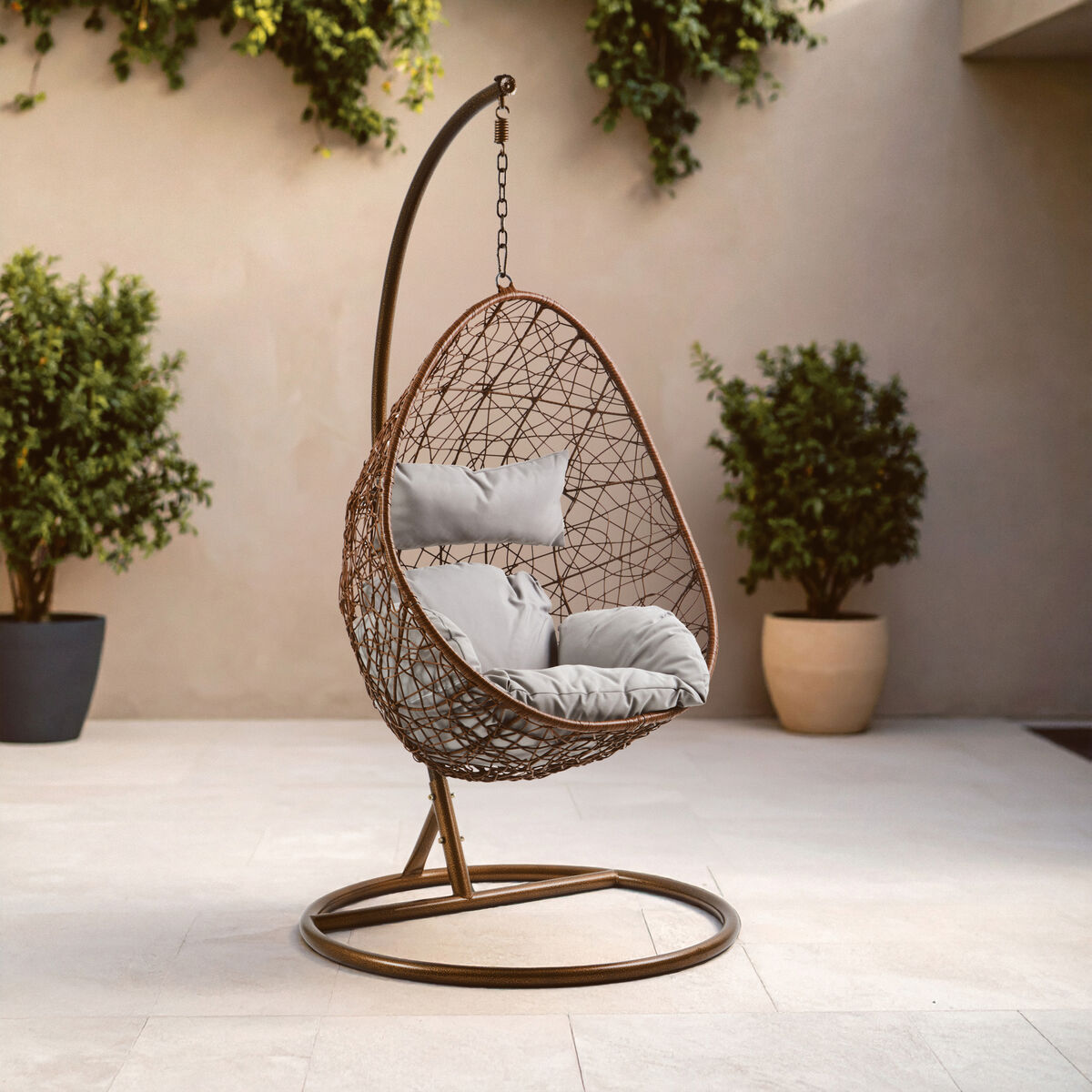 Goa Brown Rattan Hanging Chair - PN Home