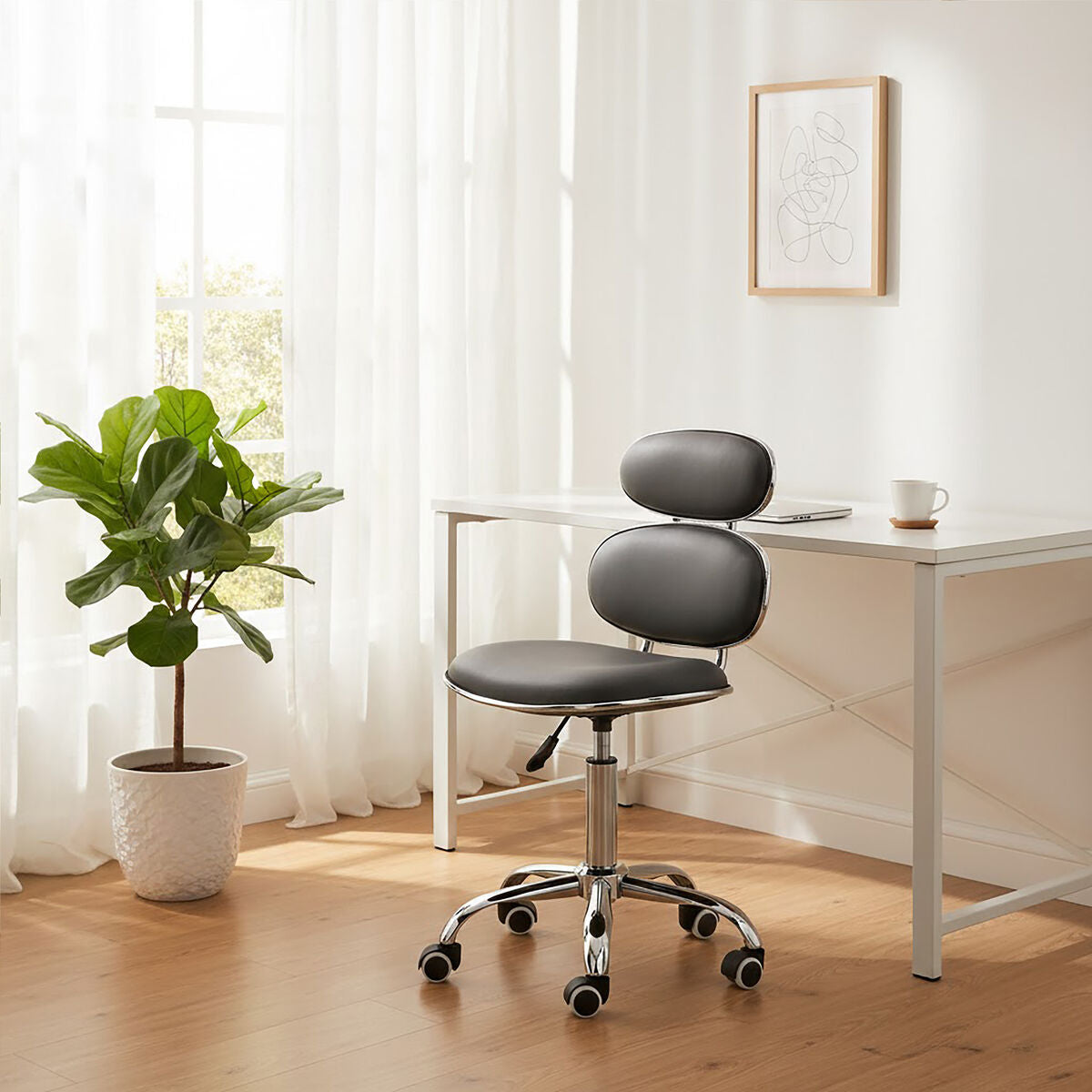 Fran Grey Pu Home Office Chair - PN Home