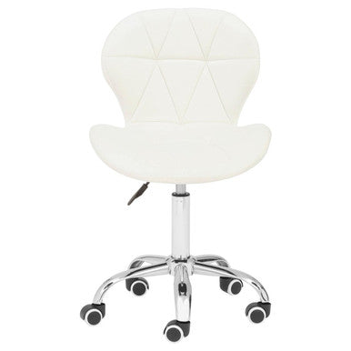 Franki White Velvet Quilted Home Office Chair - PN Home